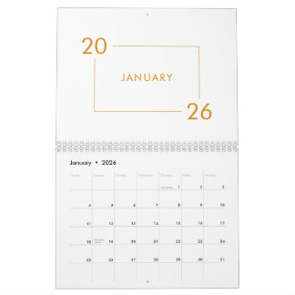 Calendrier Minimalist Modern Elegant 2026 Calendar