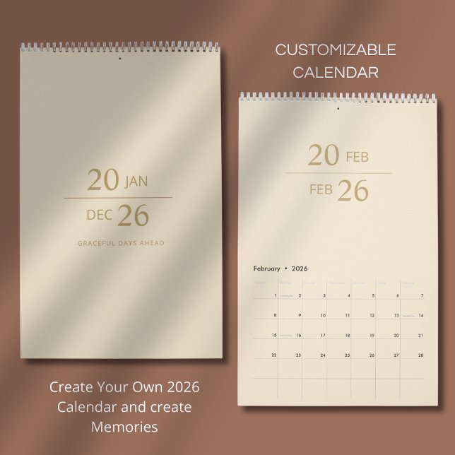Calendrier Minimalist Modern Elegant 2026 Calendar (Créateur téléchargé)