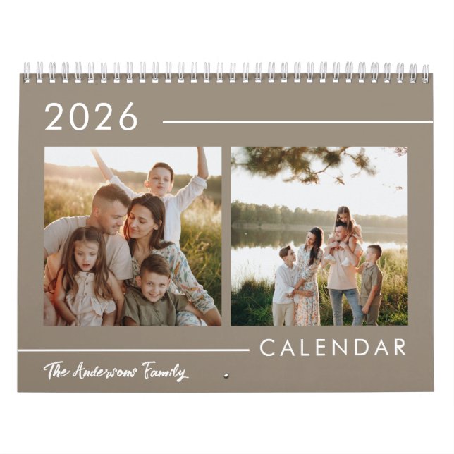 Calendrier Minimalist Modern Family Photo 2026  (Protection)