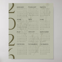 Calendrier Minimaliste 2026 Poster
