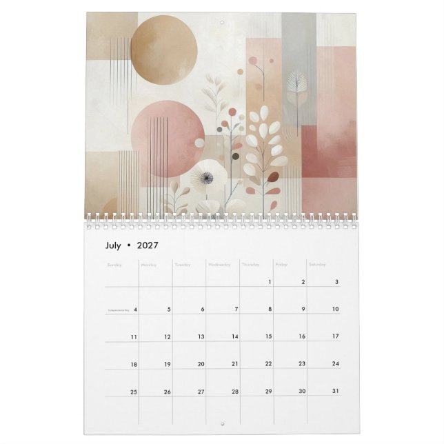 Calendrier Minimaliste Abstrait (Jul 2027)