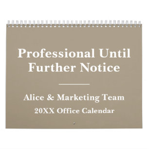Calendrier minimaliste humoristique de bureau 2026