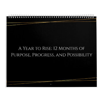 Calendrier Minimaliste Inspirant Golden Focus 12 M
