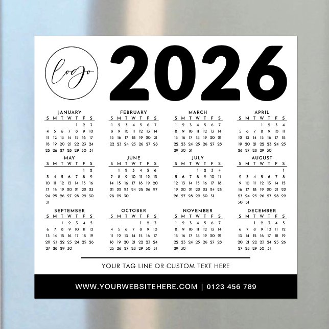 Calendrier Minimaliste Moderne Simple Personnalisé (Créateur téléchargé)