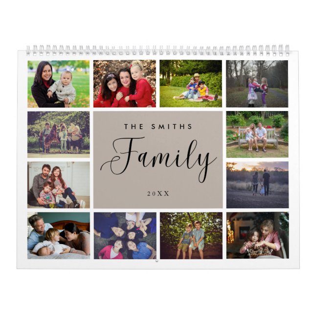 Calendrier Minimaliste Multi Photo Family Memories (Protection)