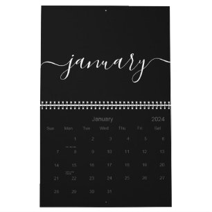 Calendrier Minimaliste Noir et Blanc 2027