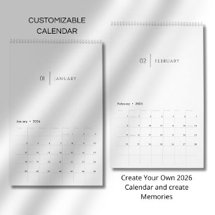 Calendrier Mise en page élégante et épurée