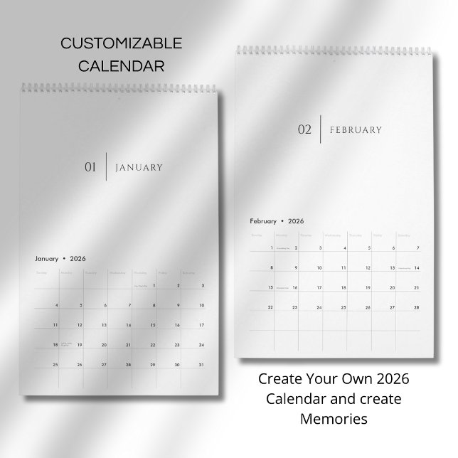 Calendrier Mise en page élégante et épurée (Créateur téléchargé)