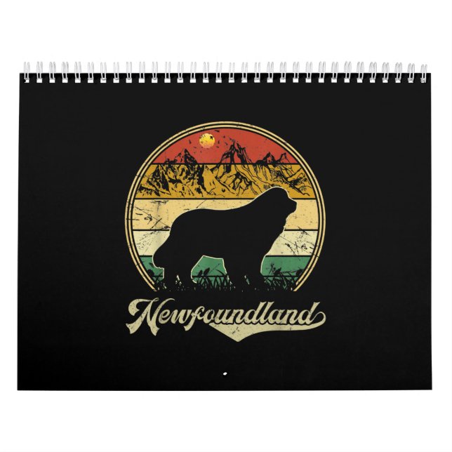 Calendrier Modèle de Terre-Neuve | drôle de cadeau pour amour (Protection)