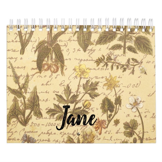 Calendrier Modèle végétal vintage (Protection)