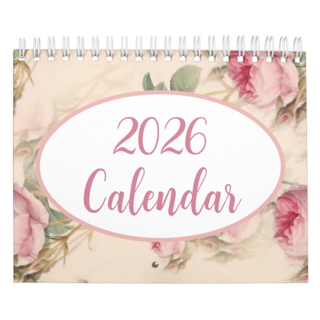 Calendrier Modern 2026 Floral Calendar, Elegant and Artistic (Protection)