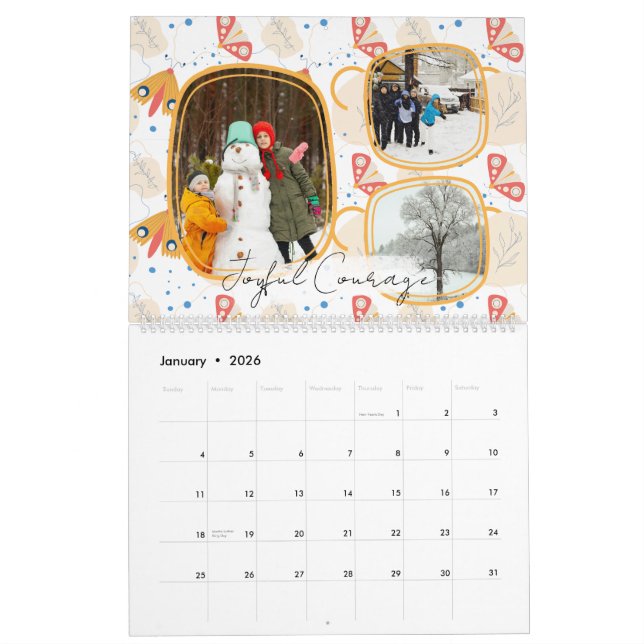Calendrier Modern Abstract Butterflies Photo Calendar 2026 (Jan 2026)