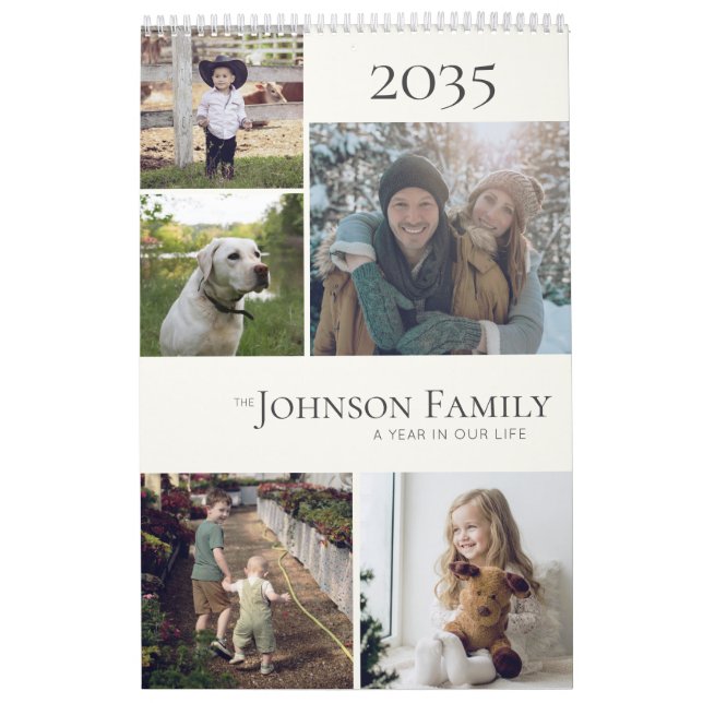 Calendrier Modern Elegant Family Photo Calendar (Protection)