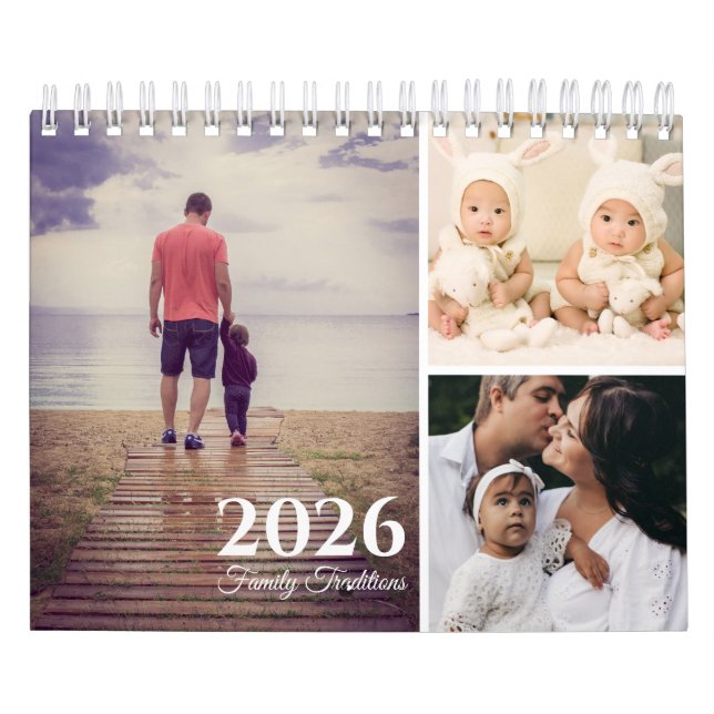 Calendrier Modern Family Traditions Photo 2026 (Protection)