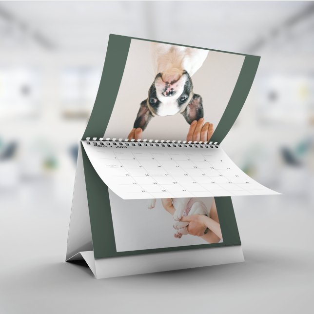 Calendrier Modern Green Scrapbook Pet Photo  (Créateur téléchargé)