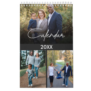 Calendrier Modern Grey multi photo Famille & Amis personnalis