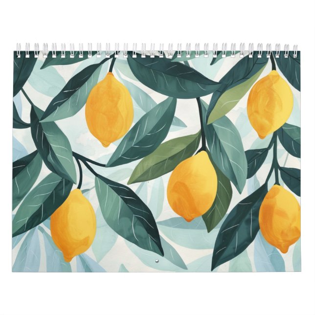 Calendrier Modern Scandinavian Floral Fruit | Folk Art Wall (Protection)