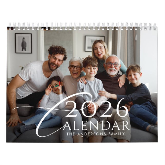 Calendrier Modern Year In Review Custom Family Photo 2026 (Protection)