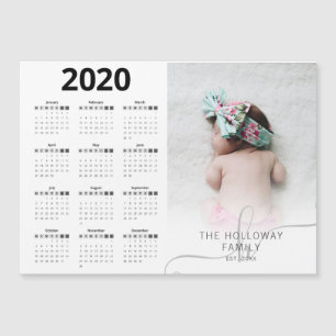 Calendrier moderne 2020 photo typographie de famil