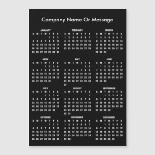 Calendrier Moderne 2026 Aimant Nom de l'Entreprise