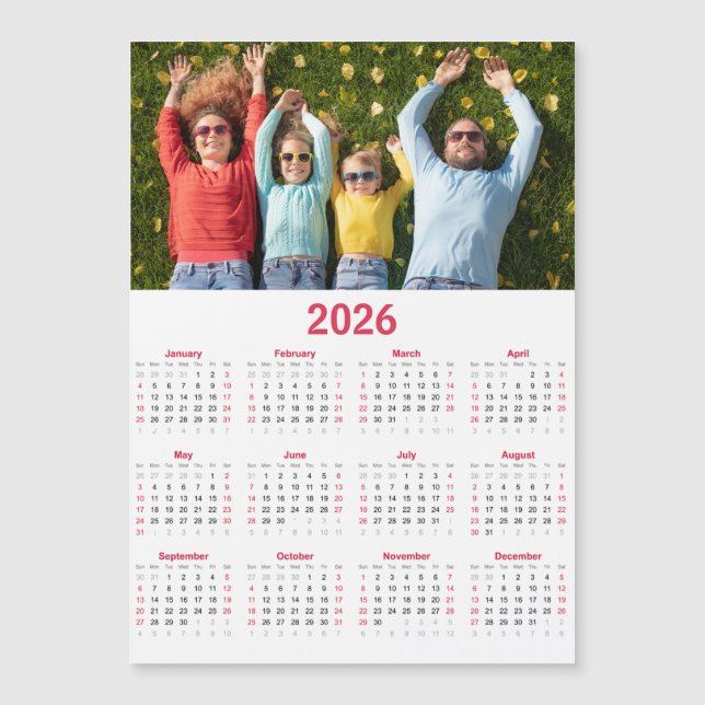 Calendrier Moderne 2026 avec Photo - Vue de l'Anné (Devant)