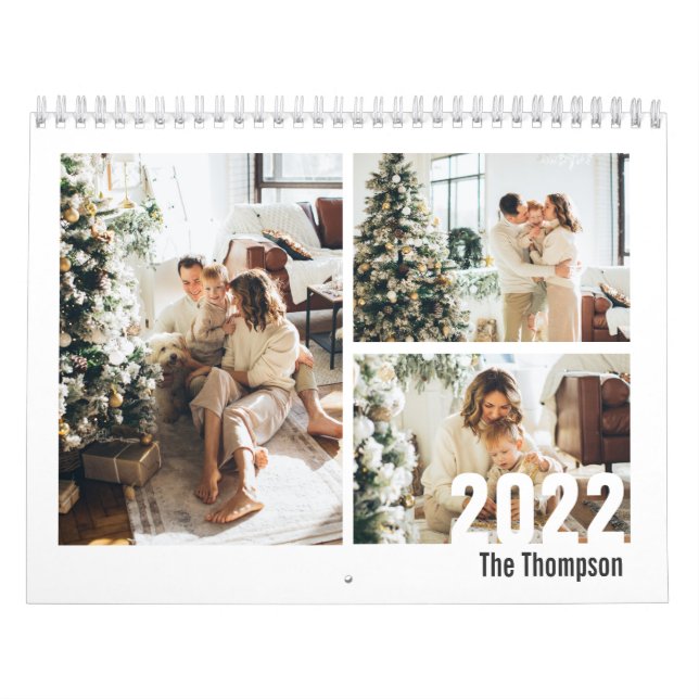 Calendrier Moderne Black White Custom Créez votre propre phot (Protection)