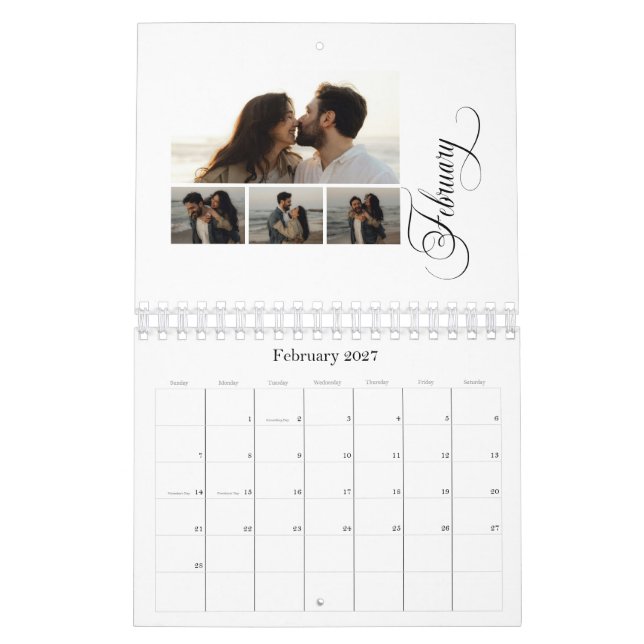 Calendrier Moderne Chic 4 Collage Photo 53 photos  (Feb 2027)