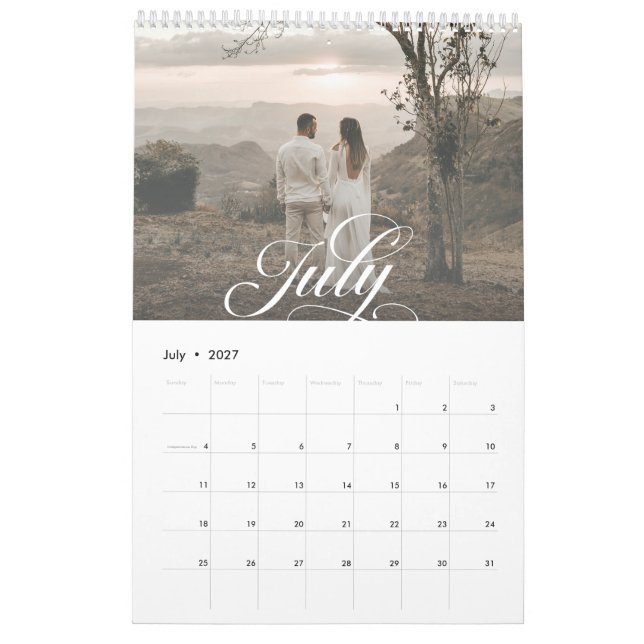 Calendrier Moderne Chic Créer Votre Propre Photo Script pour  (Jul 2027)