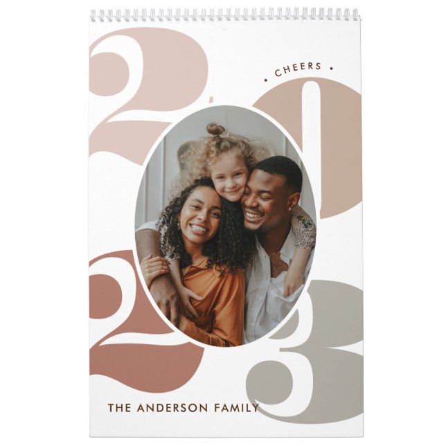 Calendrier Moderne Chic Multi Photo Famille souvenirs (Protection)