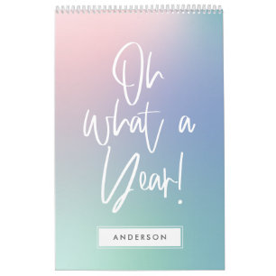 Calendrier moderne coloré pastel arc-en-ciel photo