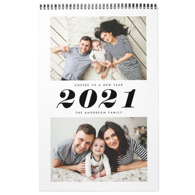Calendrier Moderne Elegant Multi Photo (Protection)