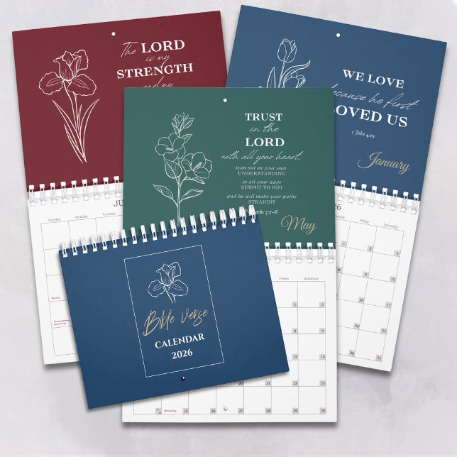Calendrier Moderne Fleur Chrétienne Simple (Créateur téléchargé)