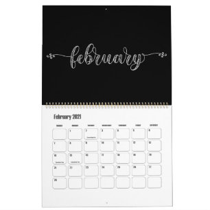 Calendrier moderne Funky noir et blanc