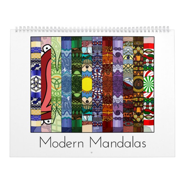 Calendrier moderne Mandalas 12 mois (Protection)