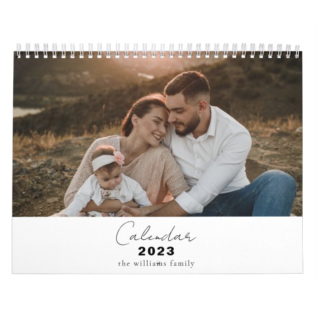 Calendrier Moderne minimaliste Multi Photo Famille Souvenirs  (Protection)