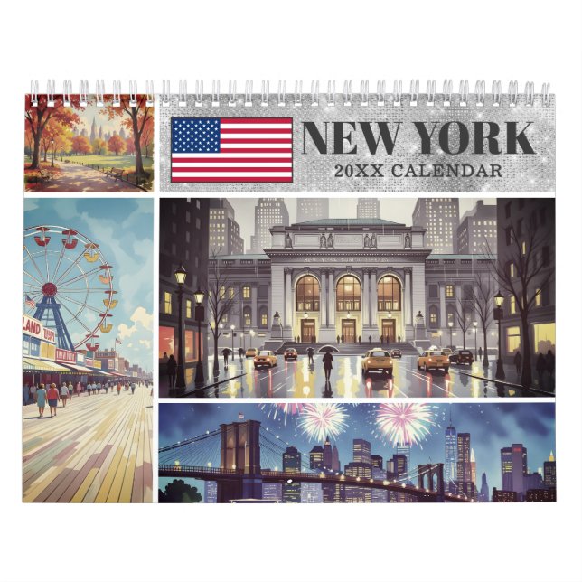 Calendrier Moderne New York États-Unis  (Protection)