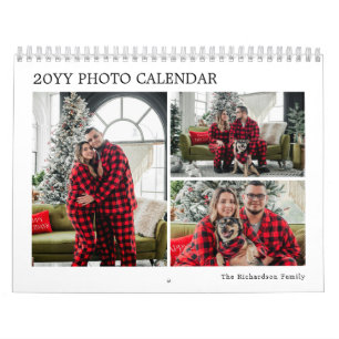 Calendrier Moderne Photo de Famille Personnalisé à Carreaux R