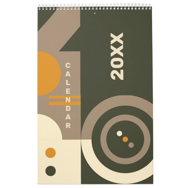 Calendrier moderne Retro Earth Tone Géométrique 20 (Protection)