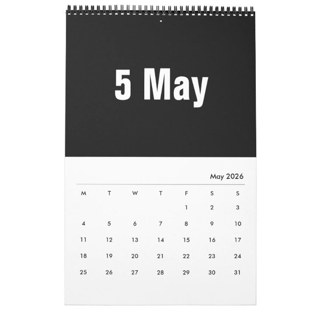 Calendrier Mois en blanc ~ 2025 (Mai 2026)