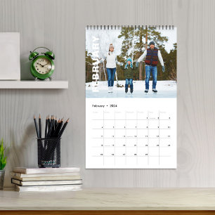 Calendrier Mois photo simples Typographie minimaliste Cool