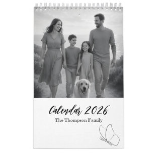 Calendrier Moments de famille minimaux gris et blanc 14-Photo