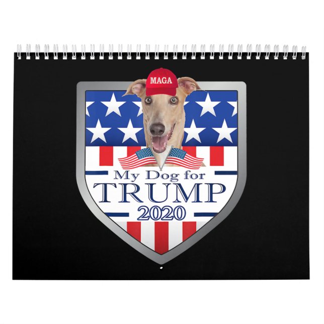 Calendrier Mon chien Trump 2020 Greyhound portant des lunette (Protection)