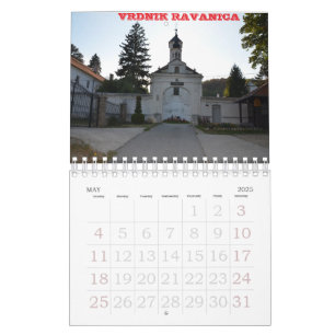 Calendrier monastères en Serbie
