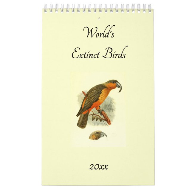Calendrier Mondes Oiseaux disparus Oiseaux d'art Vintage Oise (Protection)