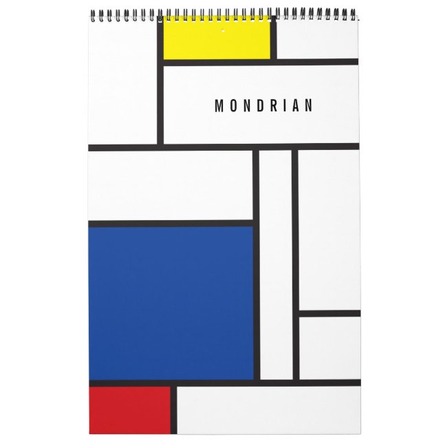 Calendrier Mondrial Minimaliste Géométrique De Stijl Art Mode (Protection)
