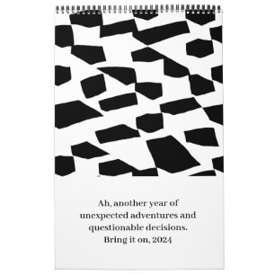 Calendrier monochrome Sarcastique