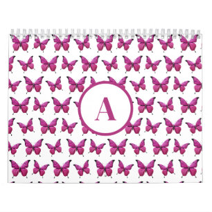 Calendrier Monogramme Motif rose rose pâle moderne