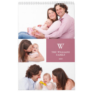 Calendrier Monogramme personnalisé 15 Photo de famille 2025