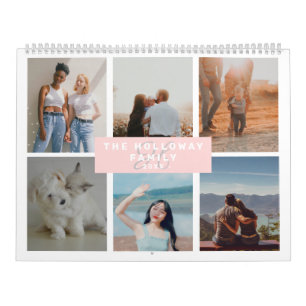 Calendrier Monographie de famille moderne nom rose 18 photos 