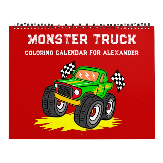Calendrier Monster Truck Coloring Calendar (Protection)